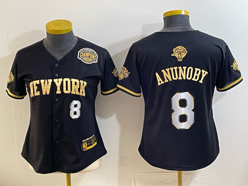 Youth New York Knicks #8 Anunoby black 2026 Nike NBA jersey 0715001